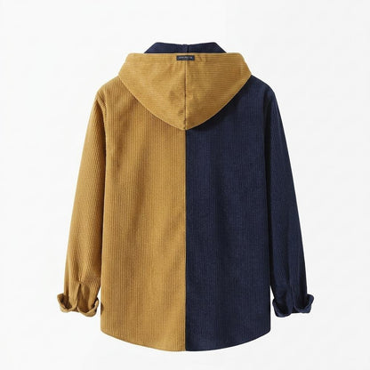 Allsaints Leather - Manun | Color-Block Hooded Shirt Men