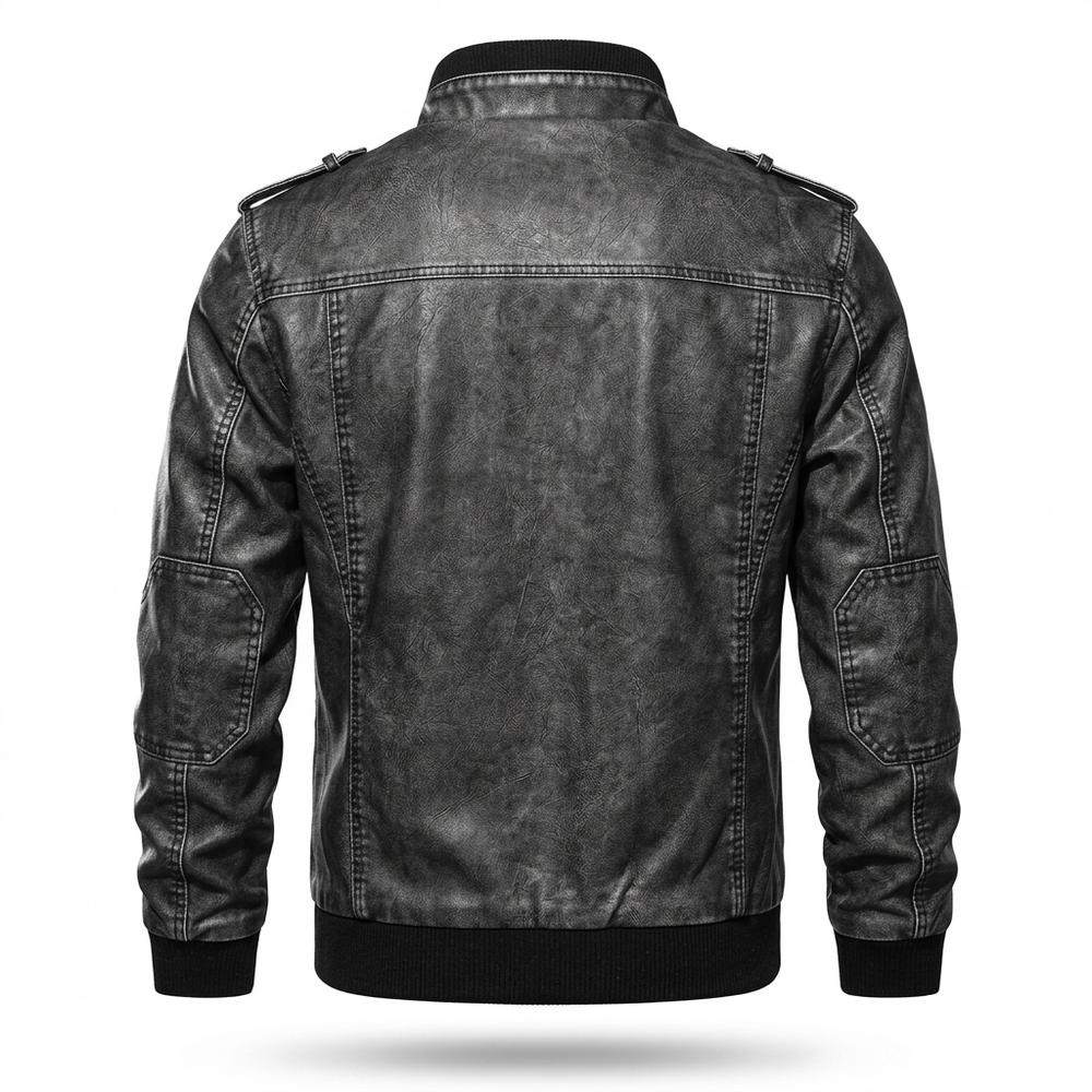 Allsaints Leather - Varel | Zip-Up Stand-Collar Leather Jacket Men
