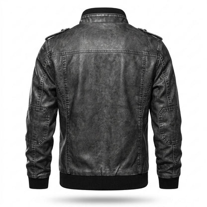 Allsaints Leather - Varel | Zip-Up Stand-Collar Leather Jacket Men