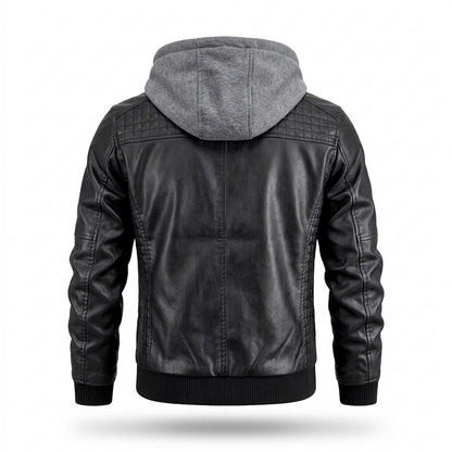 Allsaints Leather - Keram | Hooded Quilted Leather Jacket Men