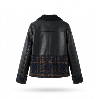 Allsaints Leather - Masel | Mixed-Material Double-Breasted Jacket Women