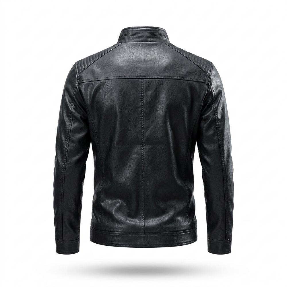 Allsaints Leather - Rimor | Zip-Up Quilted-Shoulder Leather Jacket Men