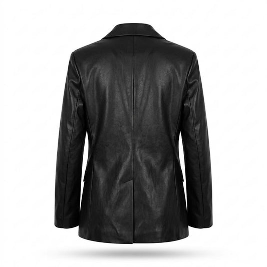 Allsaints Leather | Leather Single-Breasted Blazer Women