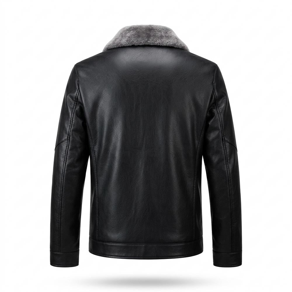 Allsaints Leather - Milin | Fur-Collar Zip-Up Leather Jacket Men