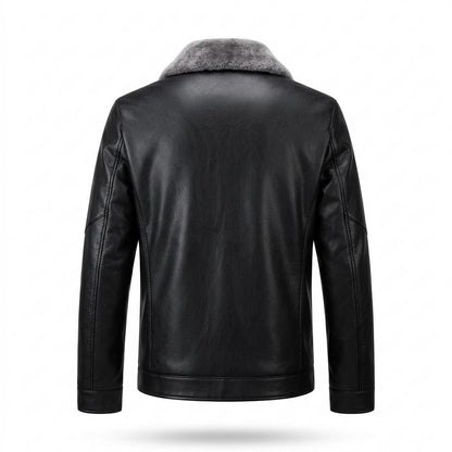 Allsaints Leather - Milin | Fur-Collar Zip-Up Leather Jacket Men