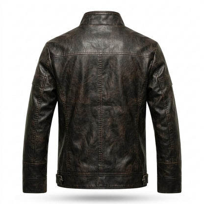 Allsaints Leather - Dabol | Washed Stand-Collar Leather Jacket Men