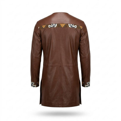 Allsaints Leather - Laken | Patterned-Trim Slim-Fit Tunic Men
