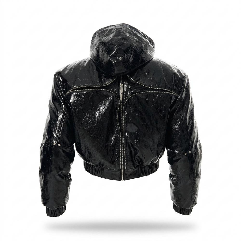 Allsaints Leather - Eofuv | Shiny Hooded Jacket Unisex