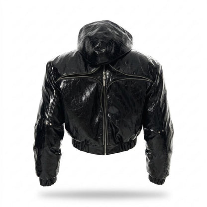 Allsaints Leather - Eofuv | Shiny Hooded Jacket Unisex