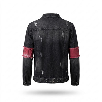 Allsaints Leather - Yoker | Distressed Belted Denim Jacket Men