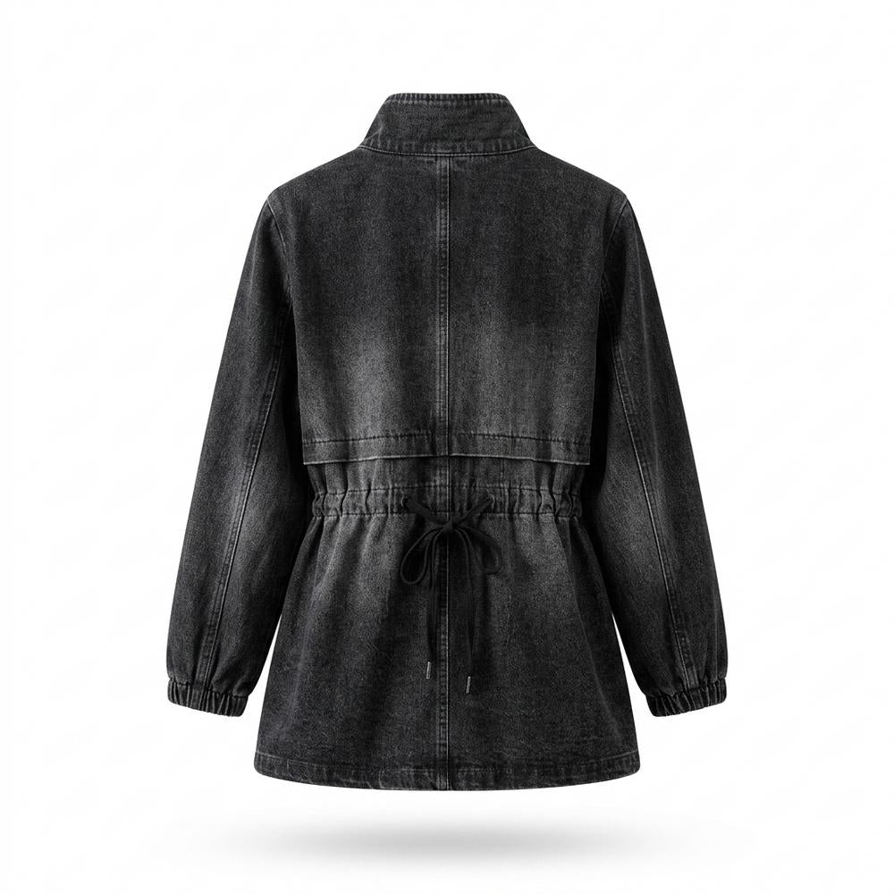 Allsaints Leather - Mimin | Drawstring-Waist Washed-Look Denim Jacket Women