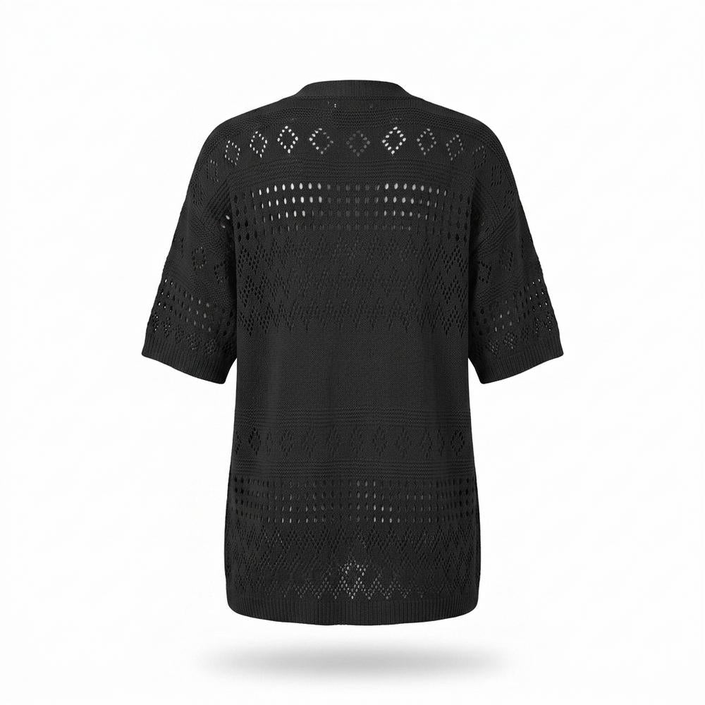 Allsaints Leather - Eltir | Open-Knit Short-Sleeved Knit Cardigan Women