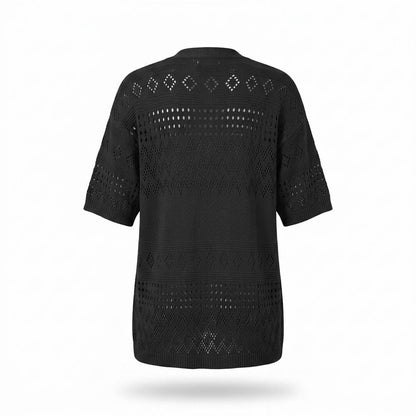 Allsaints Leather - Eltir | Open-Knit Short-Sleeved Knit Cardigan Women