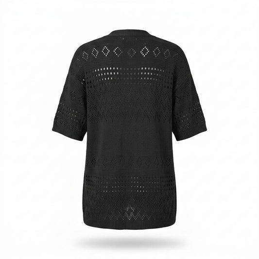 Allsaints Leather - Eltir | Open-Knit Short-Sleeved Knit Cardigan Women