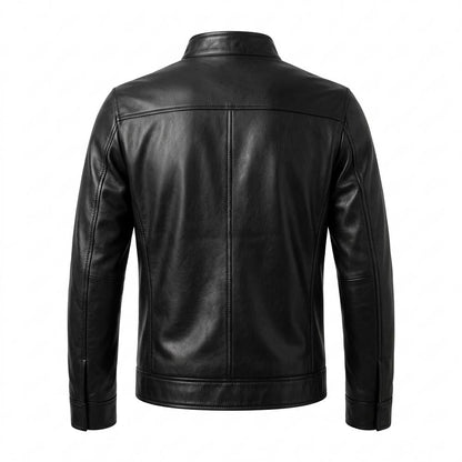 Allsaints Leather - Lerev | Stand-Collar Zip-Up Leather Jacket Men