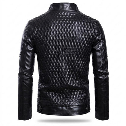 Allsaints Leather - Lifuk | Quilted Slim Fit Leather Jacket Men
