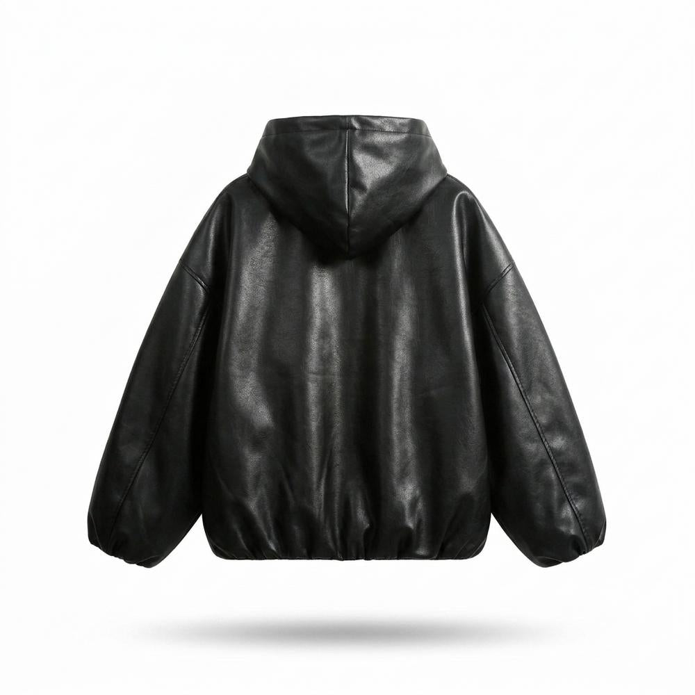 Allsaints Leather - Cozan | Oversized Hooded Leather Jacket Unisex