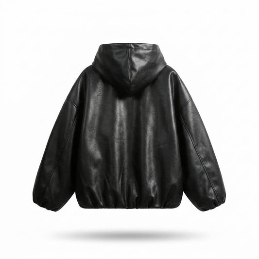 Allsaints Leather - Cozan | Oversized Hooded Leather Jacket Unisex