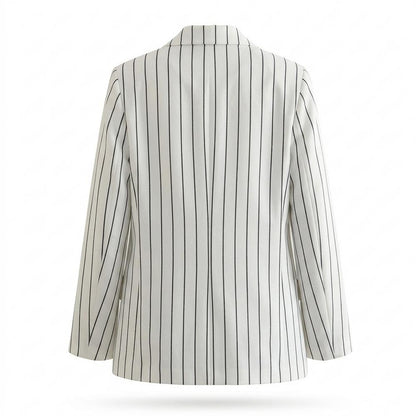 Allsaints Leather - Latir | Striped Double-Breasted Blazer Women