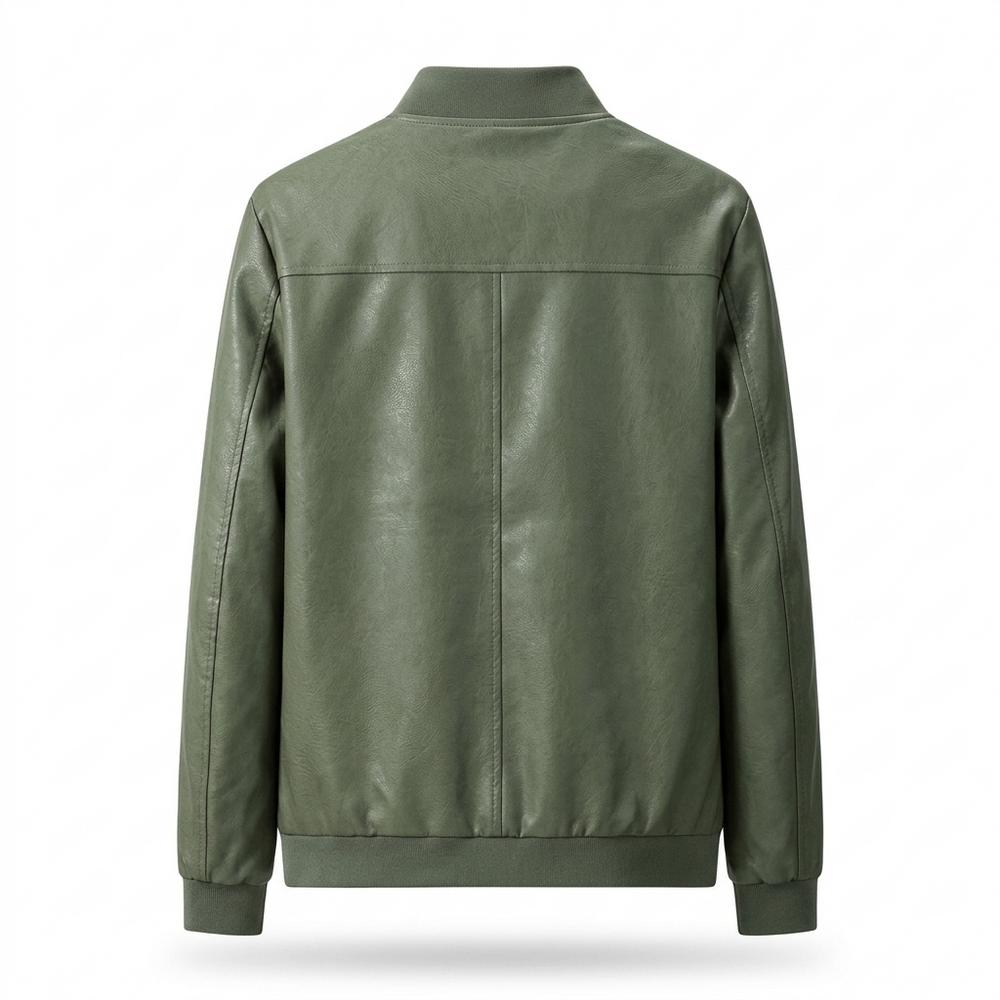 Allsaints Leather - Eigus | Zip-Up Rib-Collar Leather Jacket Men