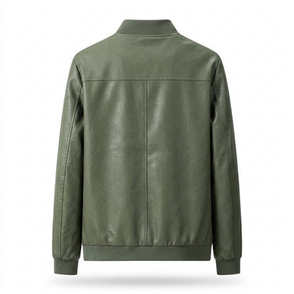 Allsaints Leather - Eigus | Zip-Up Rib-Collar Leather Jacket Men