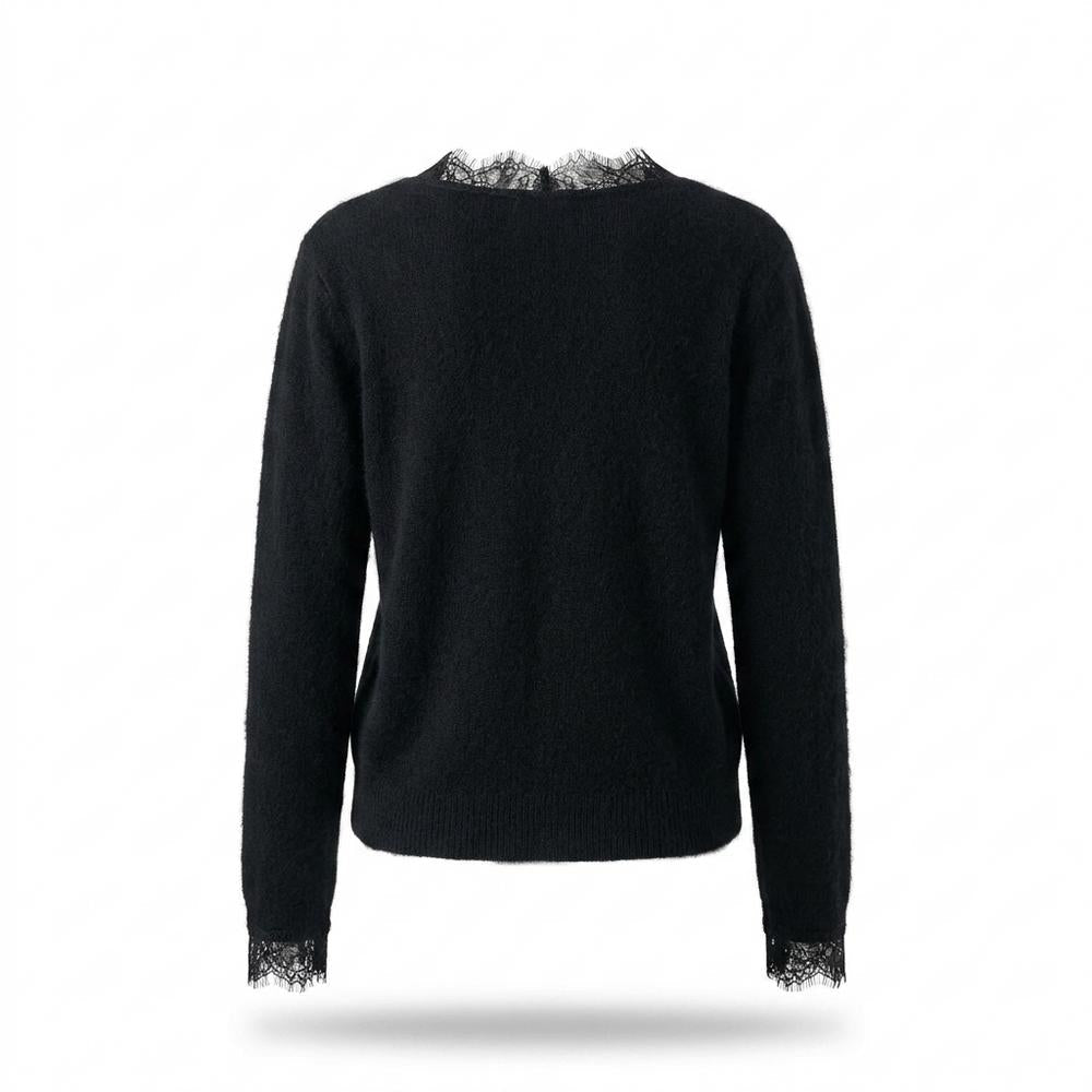 Allsaints Leather - Ralor | Lace-Trimmed Button-Front Knit Cardigan Women