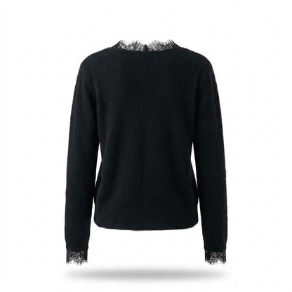 Allsaints Leather - Ralor | Lace-Trimmed Button-Front Knit Cardigan Women