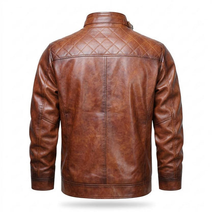 Allsaints Leather - Zelar | Quilted Zippered Leather Jacket Men