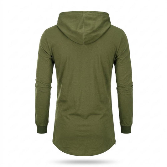 Allsaints Leather - Veven | Asymmetrical Longline Hoodie Men