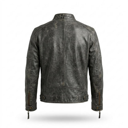 Allsaints Leather - Zemir | Distressed Stand-Collar Leather Jacket Men