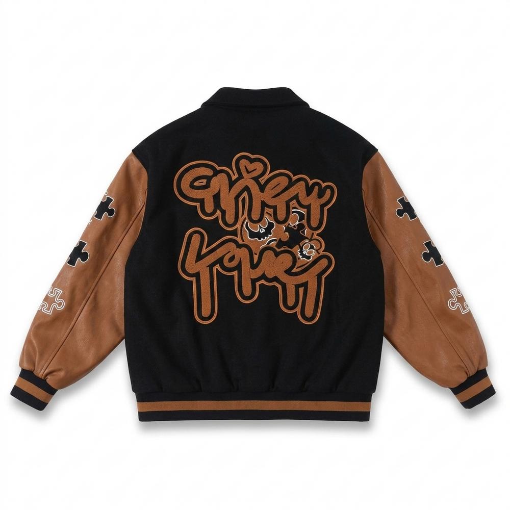 Allsaints Leather - Minal | Embroidered Color-Block Jacket Unisex
