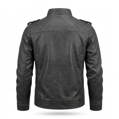 Allsaints Leather - Alhal | Quilted Fitted Leather Jacket Men