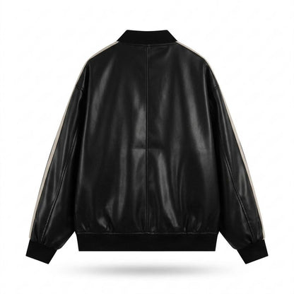 Allsaints Leather - Miran | Striped Zip-Up Jacket Unisex