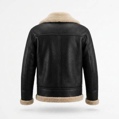 Allsaints Leather - Rupet | Shearling-Lined Grained Leather Jacket Men