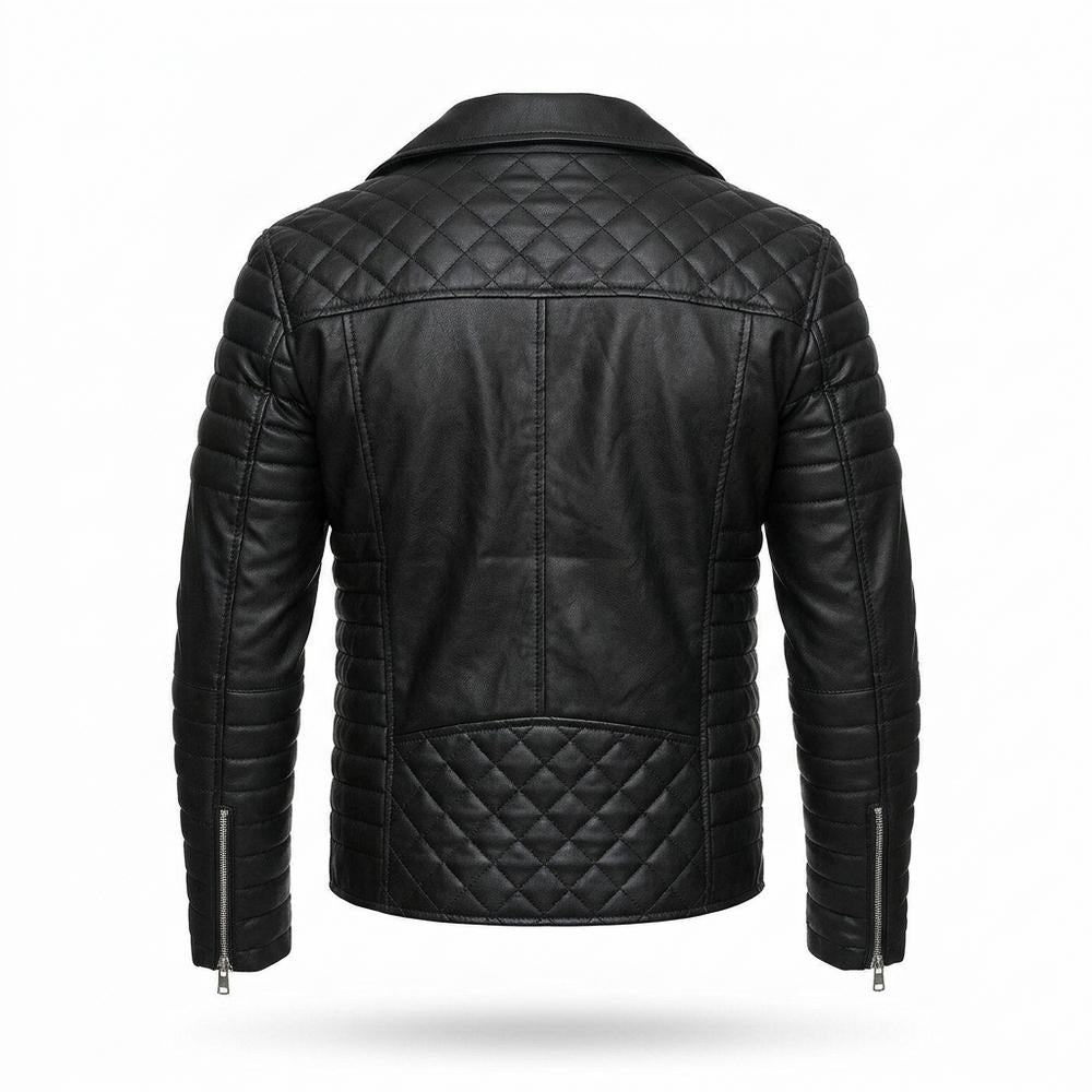 Allsaints Leather - Miguk | Quilted Asymmetrical Leather Jacket Men
