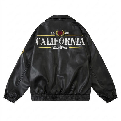 Allsaints Leather - Zavar | Embroidered Oversized Leather Jacket Unisex