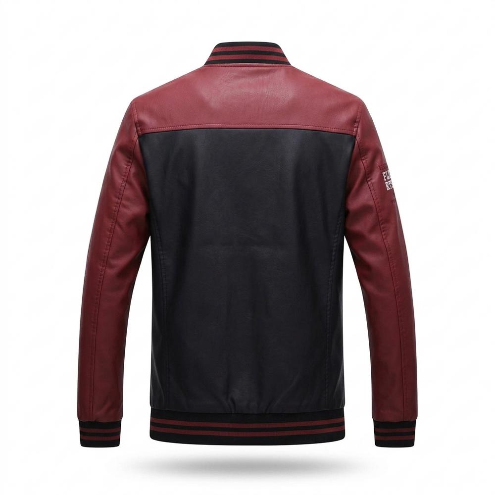 Allsaints Leather - Luwak | Two-Tone Ribbed-Trim Jacket Men