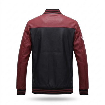 Allsaints Leather - Luwak | Two-Tone Ribbed-Trim Jacket Men