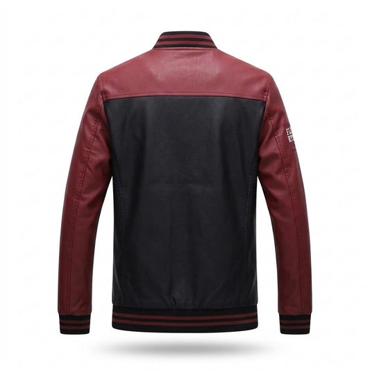 Allsaints Leather - Luwak | Two-Tone Ribbed-Trim Jacket Men