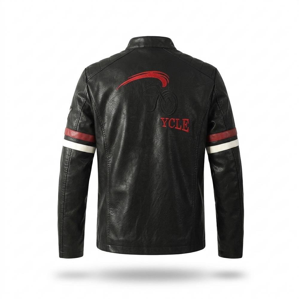 Allsaints Leather - Velar | Striped Embroidered Leather Jacket Men