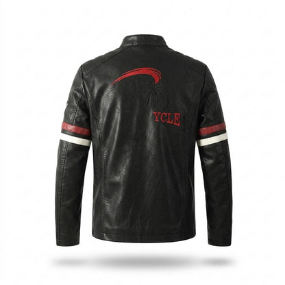 Allsaints Leather - Velar | Striped Embroidered Leather Jacket Men