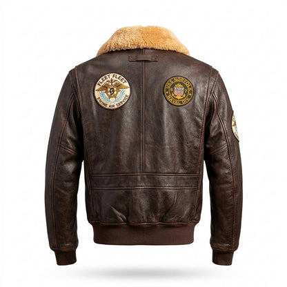 Allsaints Leather - Mizan | Shearling-Collar Patched Leather Jacket Men
