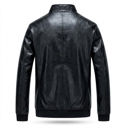 Allsaints Leather - Talom | Zippered Stand-Collar Leather Jacket Men