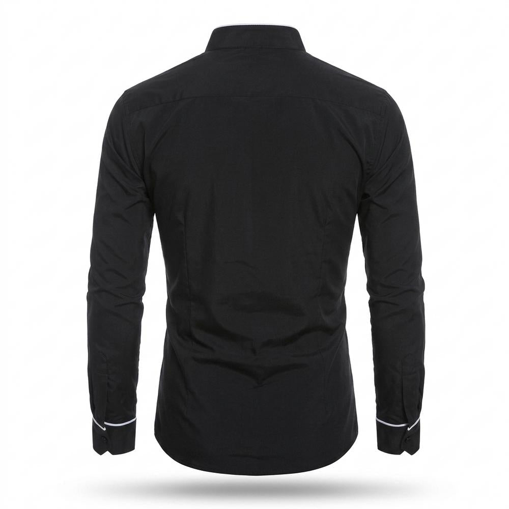 Allsaints Leather - Vemor | Piped Stand-Collar Shirt Men