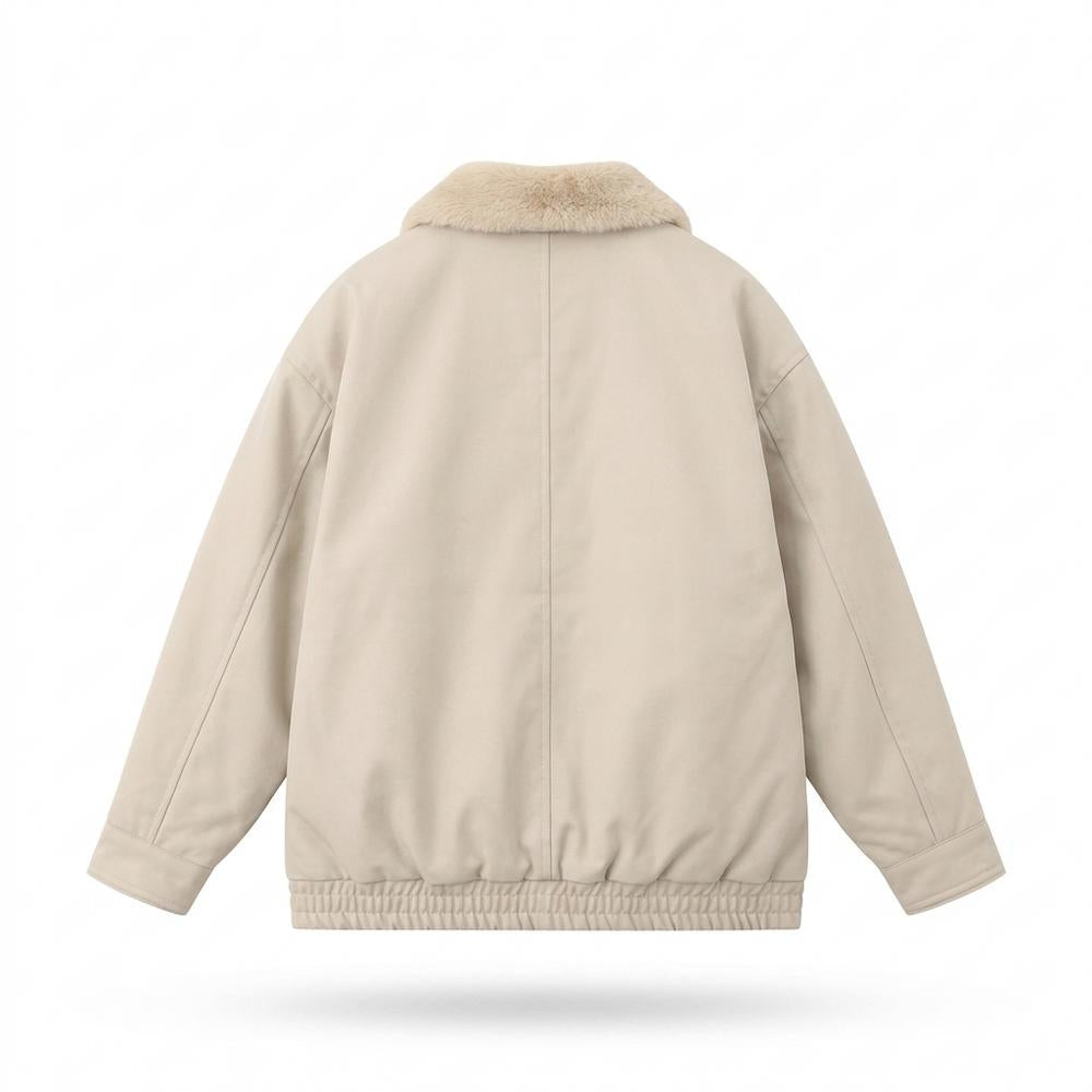 Allsaints Leather - Novin | Shearling-Collar Relaxed-Fit Jacket Unisex
