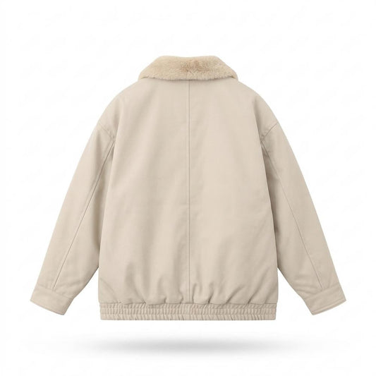 Allsaints Leather - Novin | Shearling-Collar Relaxed-Fit Jacket Unisex