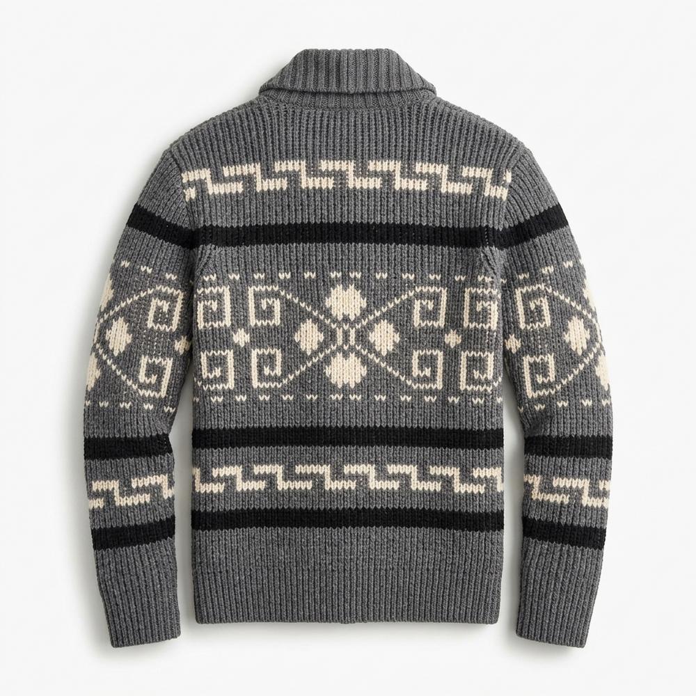 Allsaints Leather - Sezan | Zip-Front Patterned Knit Cardigan Men