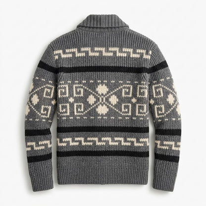 Allsaints Leather - Sezan | Zip-Front Patterned Knit Cardigan Men
