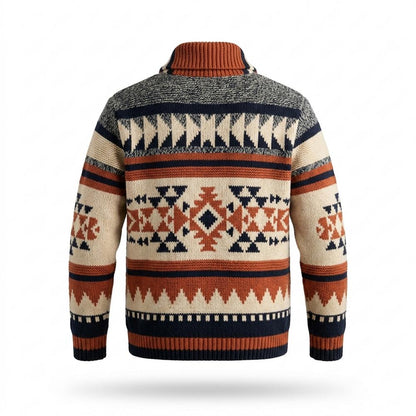 Allsaints Leather - Nozan | Jacquard Zip-Up Knit Cardigan Men
