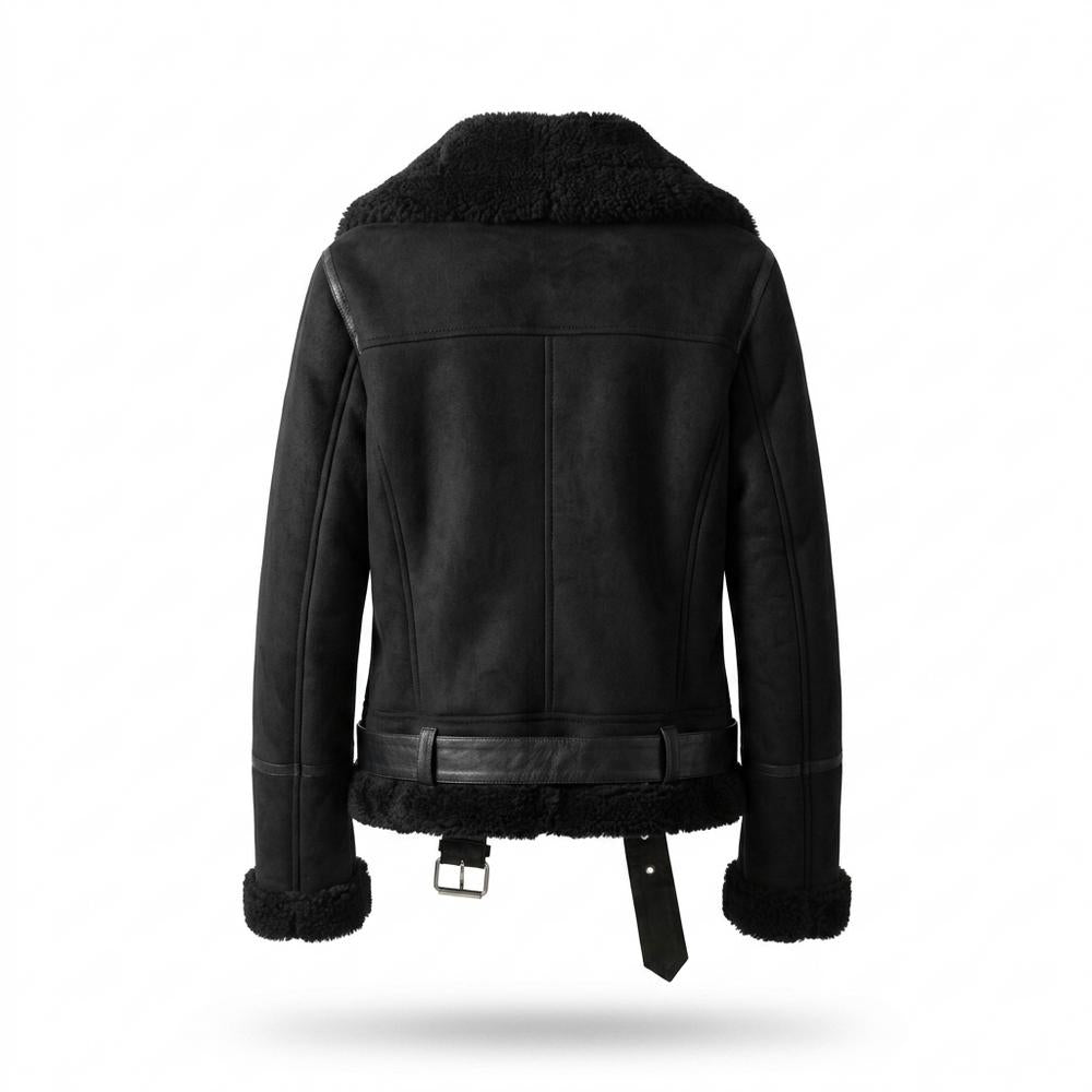 Allsaints Leather - Yomer | Shearling-Lined Asymmetrical Leather Jacket Women